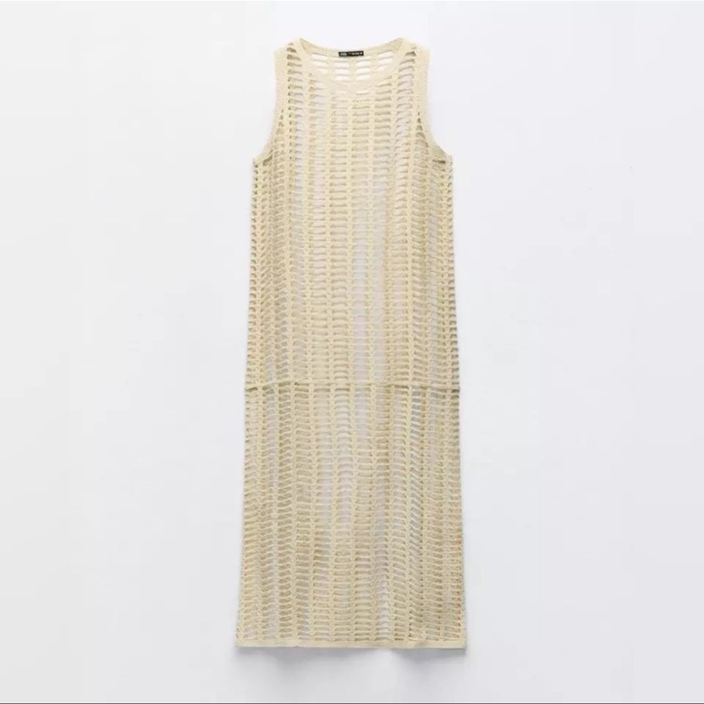 Zara Beige Knit Swim Cover-Up